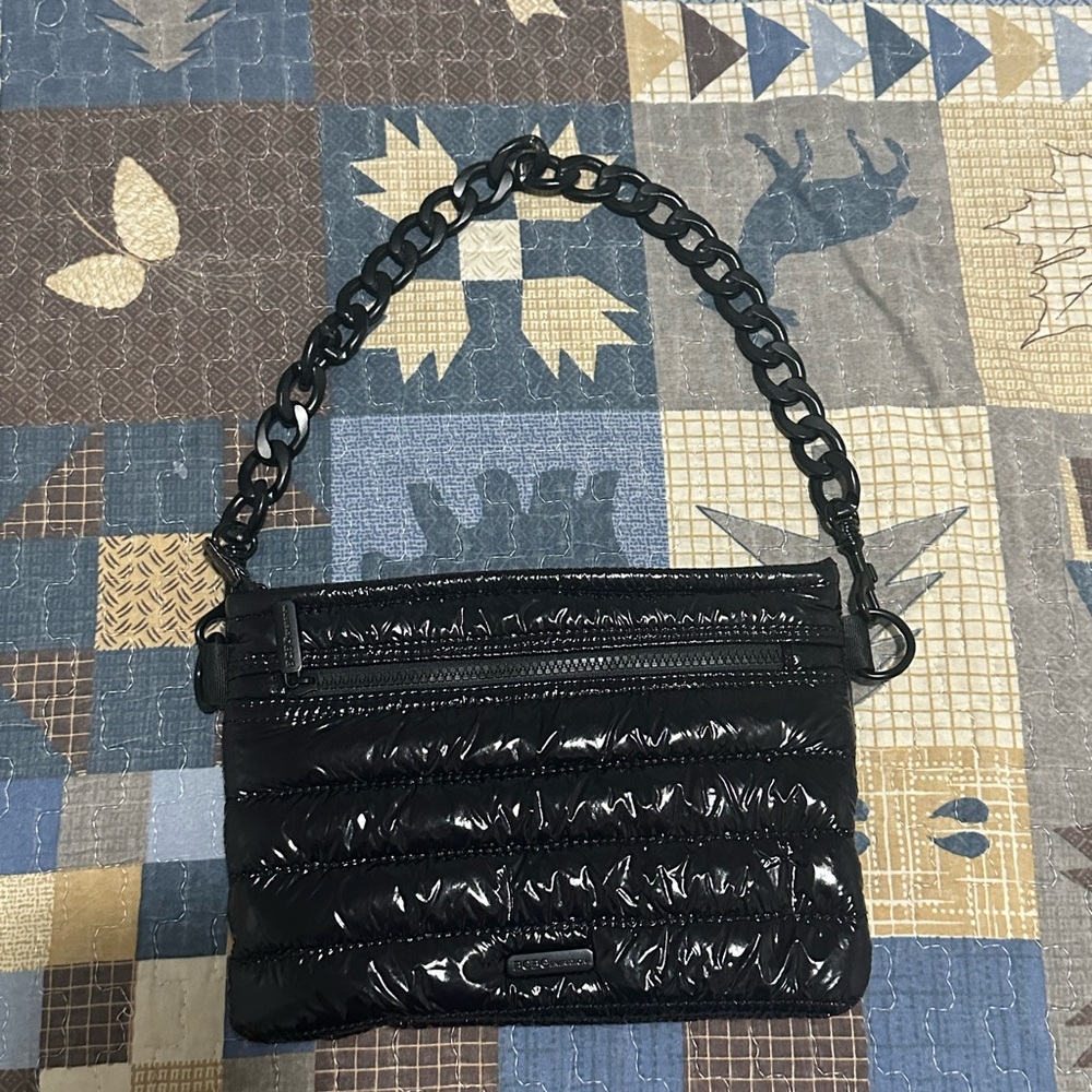 BCBGeneration Black Glossy Wristlet